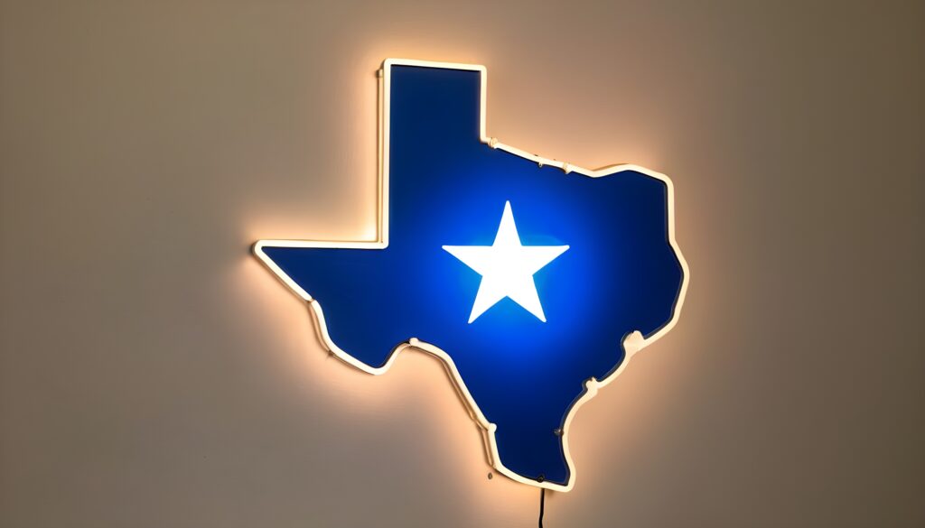 LED Sign in the Shape of Texas
